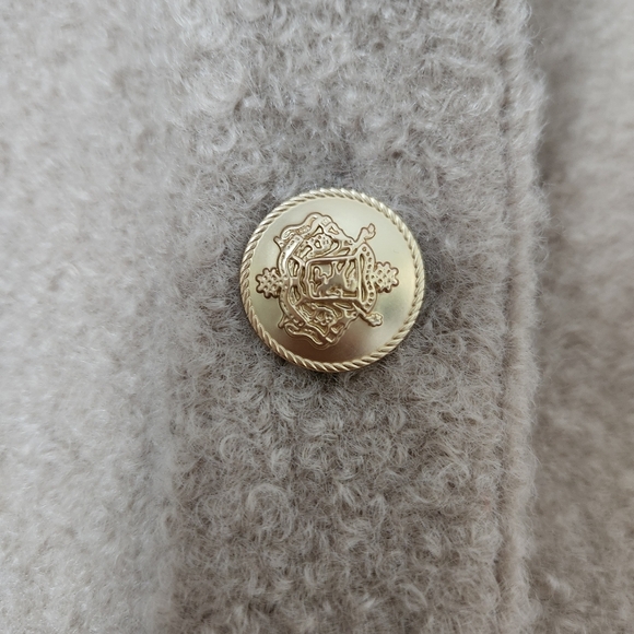 J. Crew | Bouclé Long Sleeve Button Front Shirt Jacket in Sandstone - Size XS - Picture 5 of 10